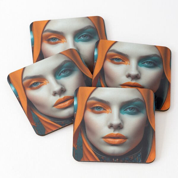 Item preview, Orange woman 5 with hood and orange and blue tones designed and sold by Osintown.