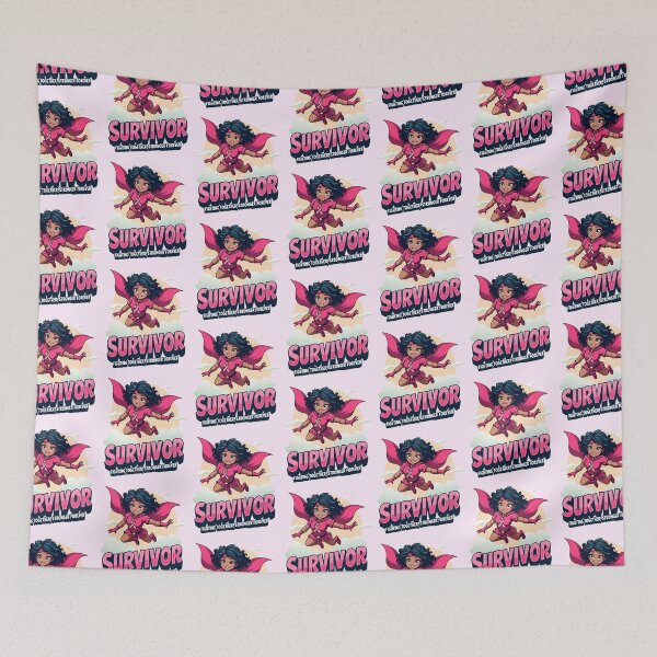 Item preview, Women Survivor Breast Cancer Awareness Superwomen Survivor designed and sold by PurpleLoveStore.