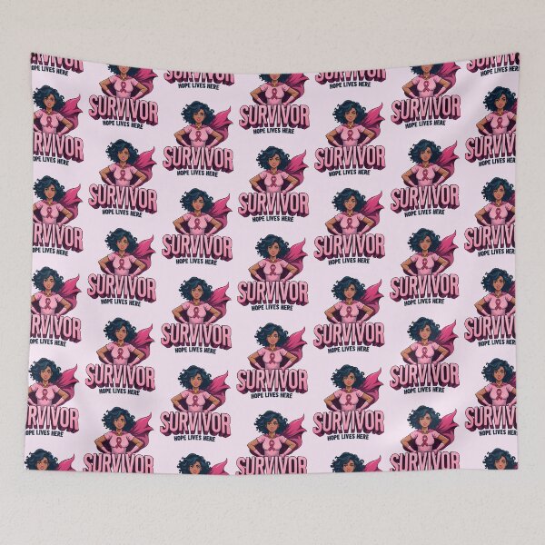 Item preview, Survivor Hope Lives Here Breast Cancer Awareness Superwomen Survivor designed and sold by PurpleLoveStore.
