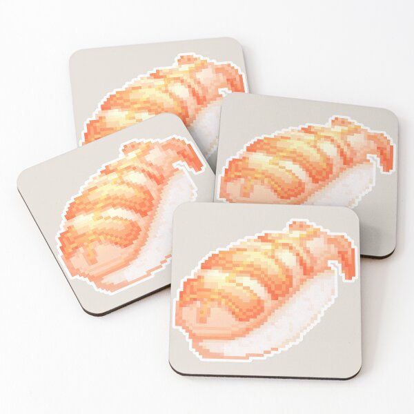 Artikelvorschau, Pixel Art Garnelen Sushi entworfen und verkauft von Percy Everett.