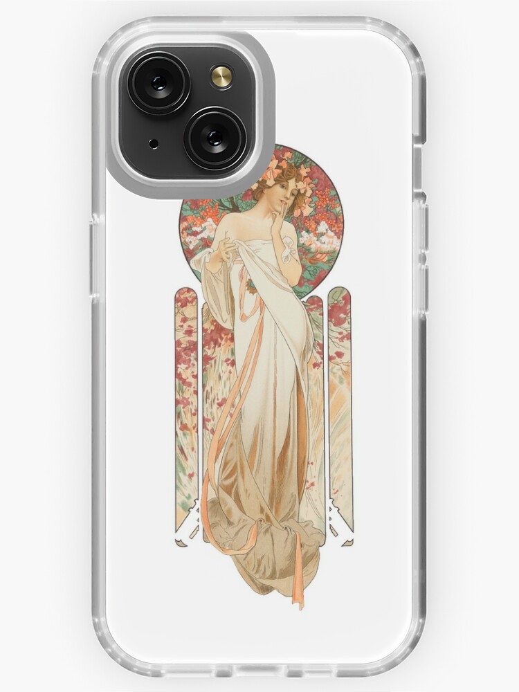 Alphonse Mucha Illustration of Flowery Woman iPhone Case