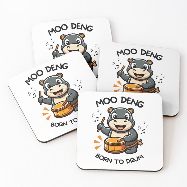 Item preview, Moo Deng Born To Drum Pygmy Hippo designed and sold by Artepilo.