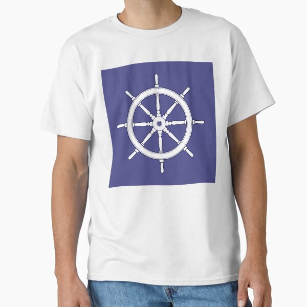 Item preview, Nautical Ship Wheel white and Blue designed and sold by NataliePaskell.
