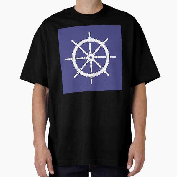 Item preview, Nautical Ship Wheel white and Blue designed and sold by NataliePaskell.