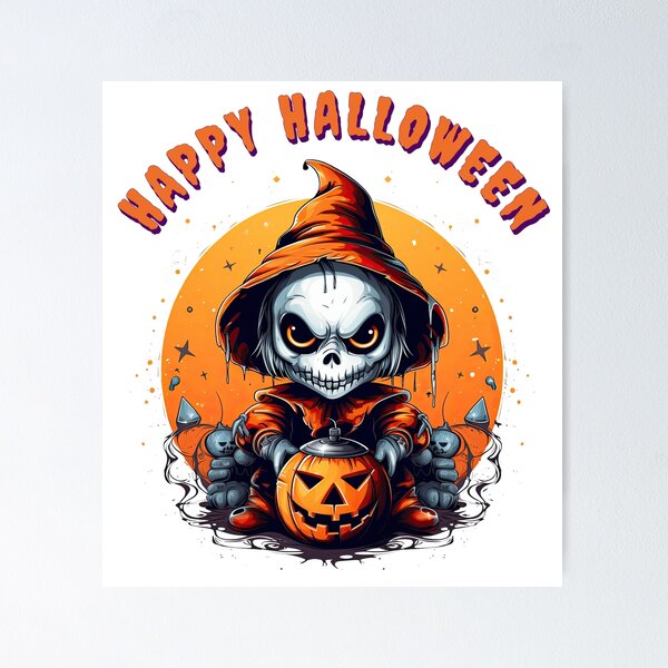 Item preview, Spooky Skeleton Halloween - Happy Halloween Pumpkin Design designed and sold by Tee Nook Store.