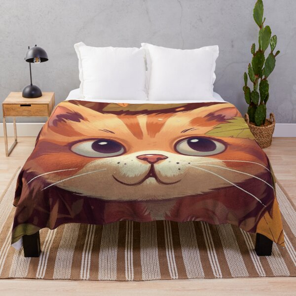 Item preview, Adorable Autumn Kitten in Leaves Kawaii designed and sold by DrawHandArt.