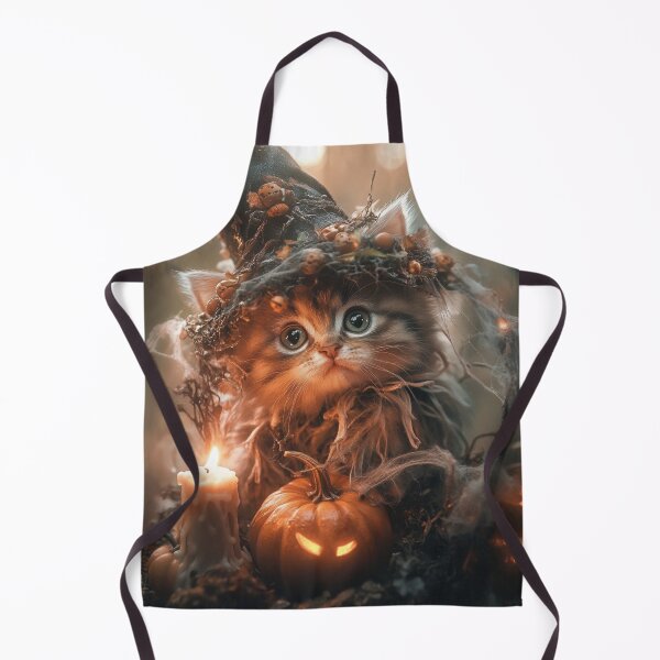 Item preview, Spooky Halloween Kitten with Pumpkin and Bright Lights designed and sold by Anuka Ganchimeg.