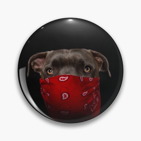Item preview, Dog portrait as Gangsta Dog with red scarf designed and sold by PfotenGalerie.