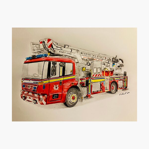 Item preview, Norfolk ALP Fire truck prints designed and sold by Truck drawing art.