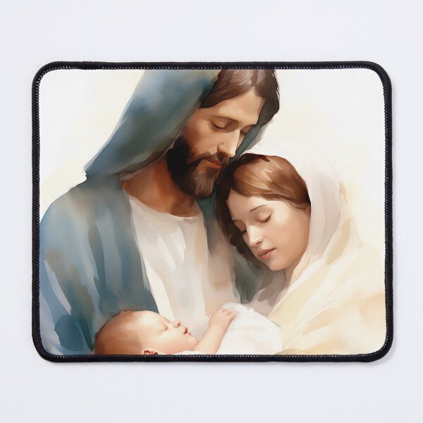 Item preview, Nativity Scene - Jesus Josef and Mother Mary in Watercolor designed and sold by AdamesArtStudio.