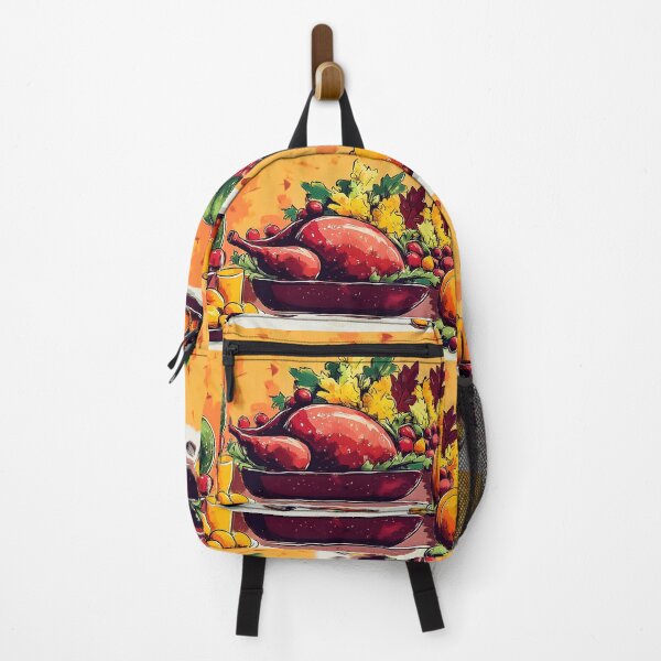 Item preview, Vibrant Thanksgiving Table with Roasted Turkey, Fruits and Vegetables Against Autumnal Background AI Generated designed and sold by OlfactoART Studio.