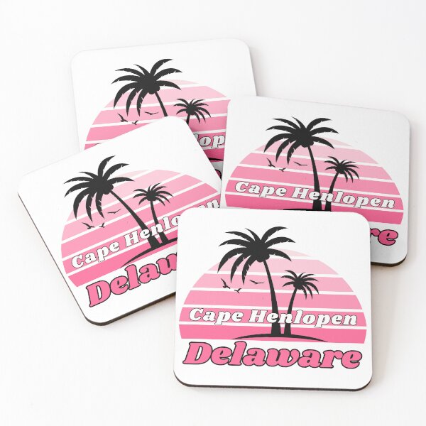 Item preview, Cape Henlopen Beach Delaware Palm Tree Retro at Sunset designed and sold by karmdaf.