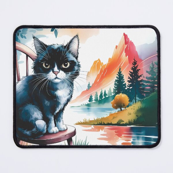 Item preview, Zoning Out Black Cat in Colorful Nature designed and sold by Dshoppin.
