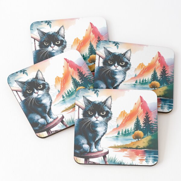 Item preview, Zoning Out Black Cat in Colorful Nature designed and sold by Dshoppin.