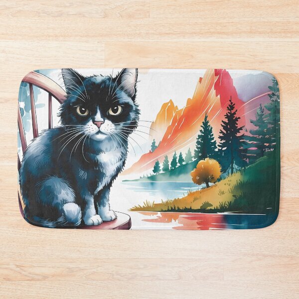 Item preview, Zoning Out Black Cat in Colorful Nature designed and sold by Dshoppin.