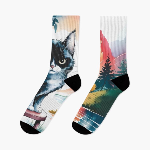 Item preview, Zoning Out Black Cat in Colorful Nature designed and sold by Dshoppin.
