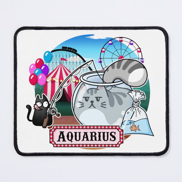 Item preview, Aquarius zodiac sign with cats designed and sold by Onismika.