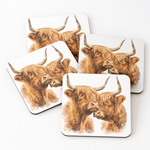 Item preview, Highland Cows in love designed and sold by ColorFlowArt.