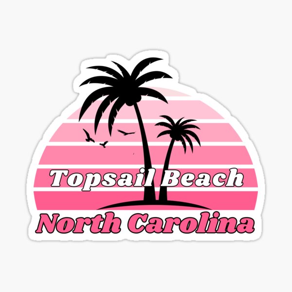 Item preview, Retro Topsail Beach North Carolina Palm Tree at Sunset designed and sold by karmdaf.