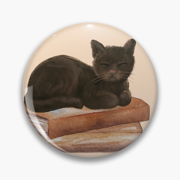 Item preview, Brown Cat Sleeping on Books - Realistic Cat Lover Sticker  designed and sold by CreateChangeUS.