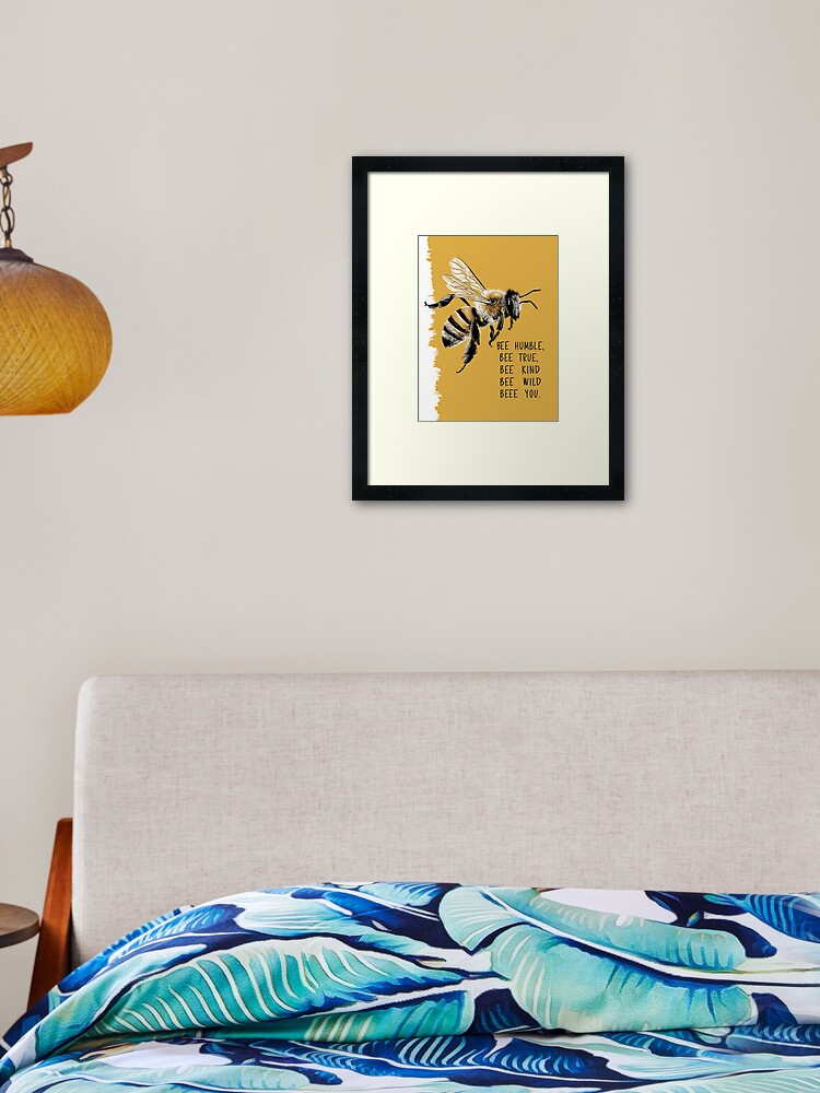 Thumbnail 2 of 7, Framed Art Print, Bee Humble Bee Kind You designed and sold by Patricks-Art.