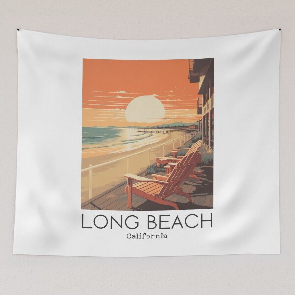 Item preview, A Vintage Travel Illustration of Long Beach - California - US  designed and sold by GoodOldVintage.