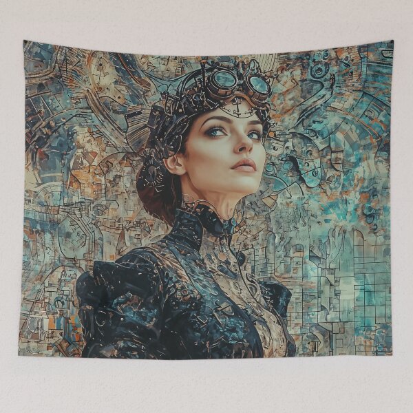 Item preview, Cybernetic Elegance: A Fusion of Humanity and Machine designed and sold by oanaunciuleanu.