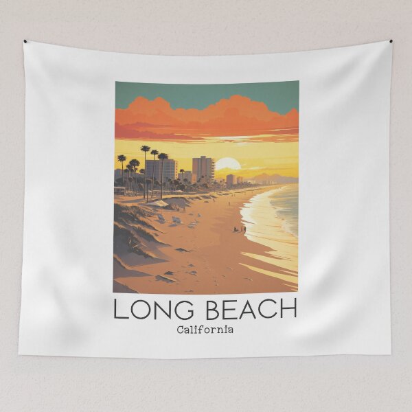 Item preview, A Vintage Travel Illustration of Long Beach - California - US  designed and sold by GoodOldVintage.