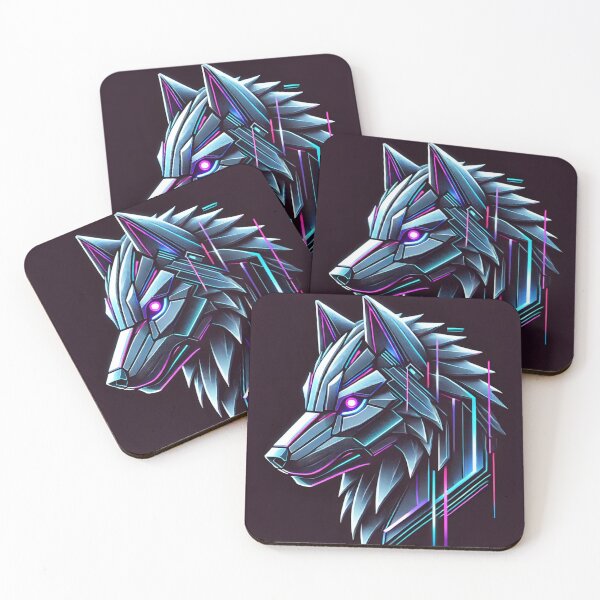 Item preview, Futuristic Neon Wolf in Geometric Style designed and sold by QuirkWears.