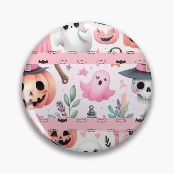 Item preview, Pinkoween Pink Halloween Cute Retro Ghosts And Pumpkins designed and sold by elynne9.