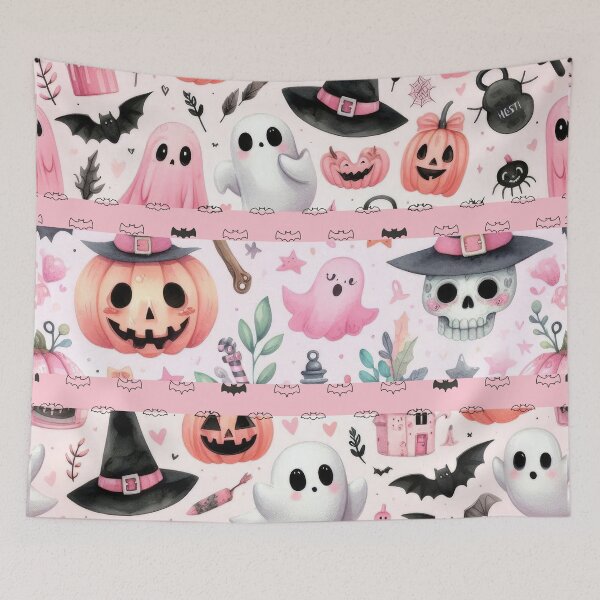 Item preview, Pinkoween Pink Halloween Cute Retro Ghosts And Pumpkins designed and sold by elynne9.