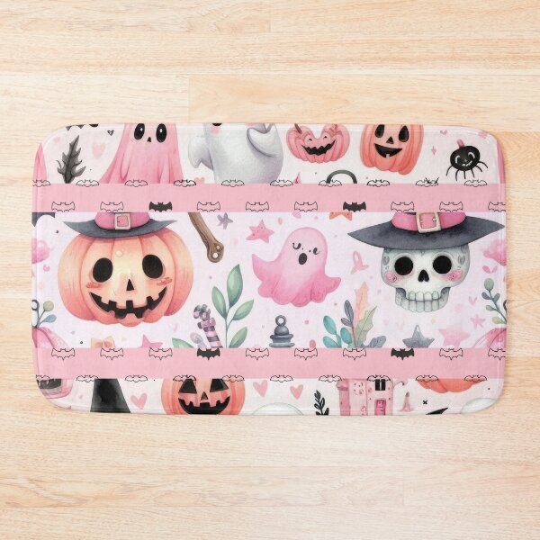Item preview, Pinkoween Pink Halloween Cute Retro Ghosts And Pumpkins designed and sold by elynne9.