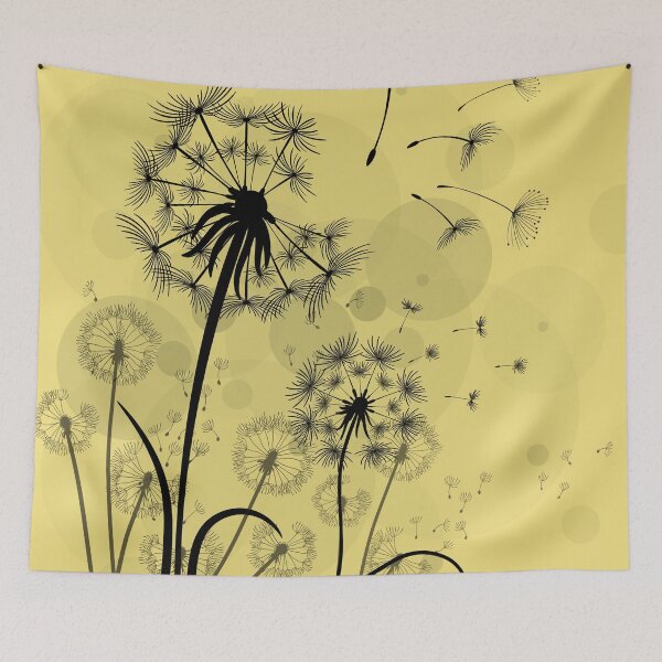 Item preview, Dandelions with Yellow Background designed and sold by TurquoiseBird.