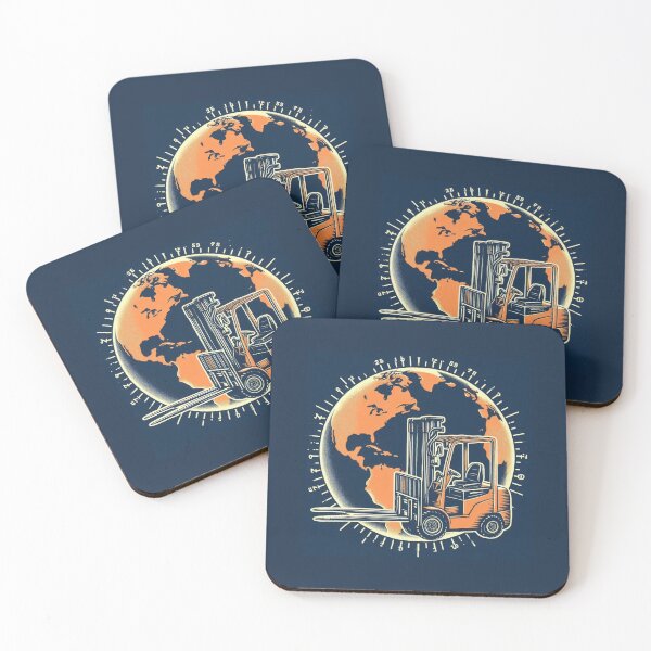 Item preview, Forklift against the backdrop of the globe designed and sold by RetroNibylander.