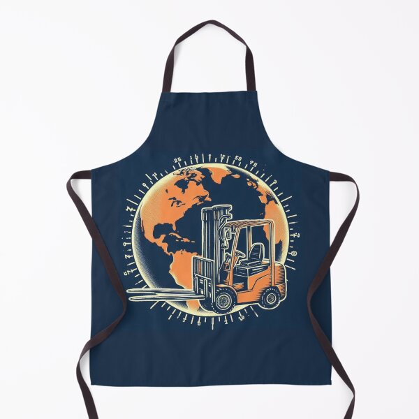 Item preview, Forklift against the backdrop of the globe designed and sold by RetroNibylander.