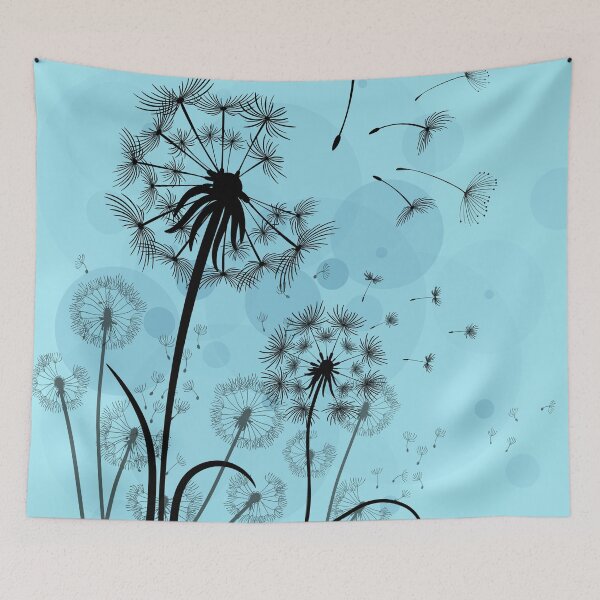 Item preview, Dandelions with Blue Background designed and sold by TurquoiseBird.