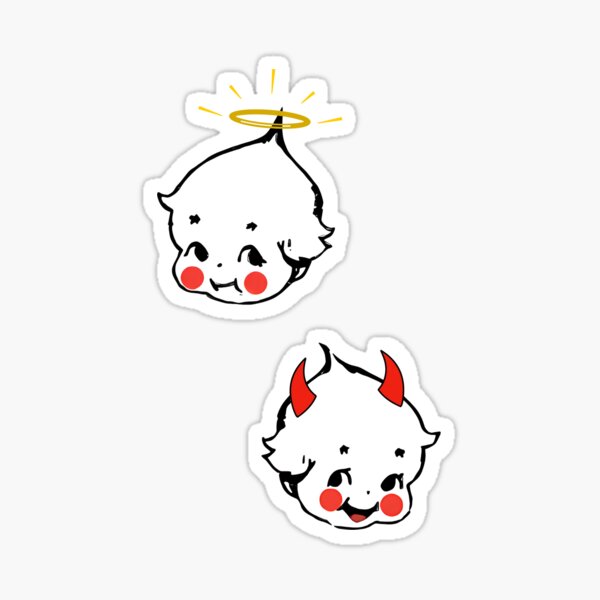 Item preview, Cute Vintage Retro Cherub Angel and Devil Baby designed and sold by RealRedFoxShop.