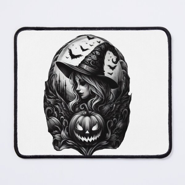 Item preview, beautiful witch magician's hat and pumpkin and full moon Halloween witch , Halloween tattoo , halloween pumpkin,halloween at night designed and sold by Expressions-Sel.