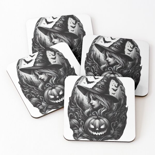 Item preview,  beautiful witch magician's hat  and pumpkin and full moon Halloween witch ,  Halloween  tattoo ,  halloween pumpkin,halloween at night designed and sold by Expressions-Sel.