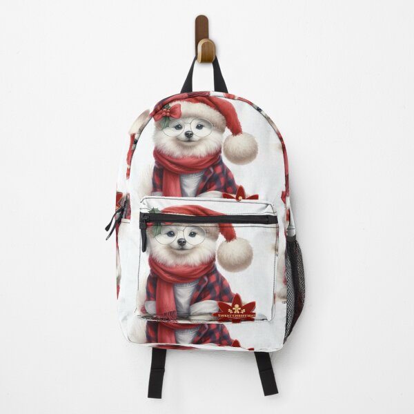 Item preview, Adorable Cute White Puppy Dog Wearing Santa Hat Christmas Painting  designed and sold by Yogibear & Rachelle .