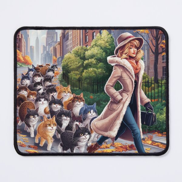 Item preview, Woman and cats -  A walk through the city designed and sold by lavka-xd.