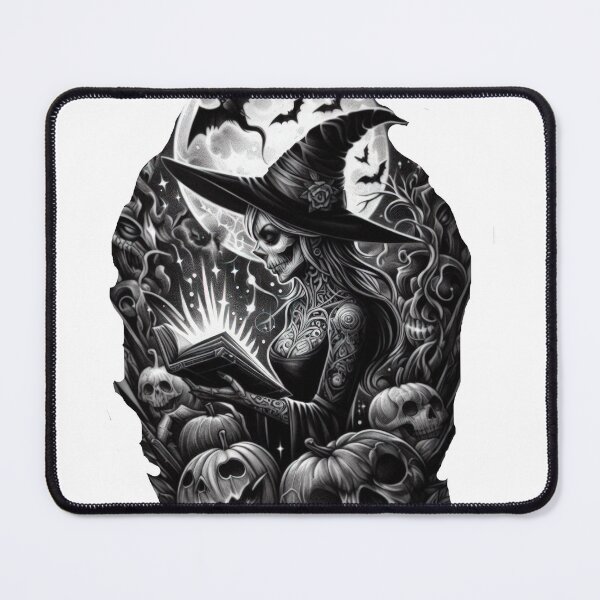 Item preview, witch magician's hat with a magic book and pumpkin and full moon Halloween witch , Halloween tattoo , halloween pumpkin,halloween at night designed and sold by Expressions-Sel.