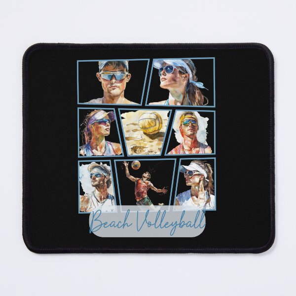 Item preview, Dynamic beach volleyball collage – athletes and action in watercolor style designed and sold by KolbaVison.