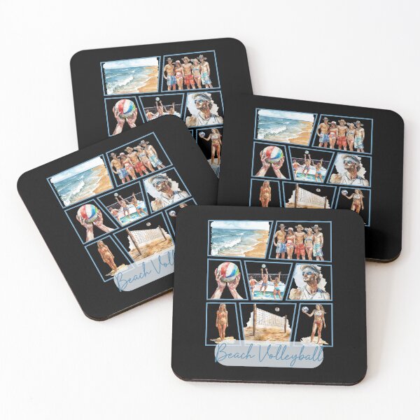 Item preview, Dynamic beach volleyball collage – athletes and action in watercolor style designed and sold by KolbaVison.
