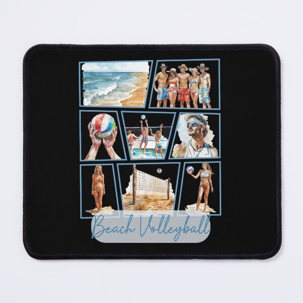 Item preview, Dynamic beach volleyball collage – athletes and action in watercolor style designed and sold by KolbaVison.