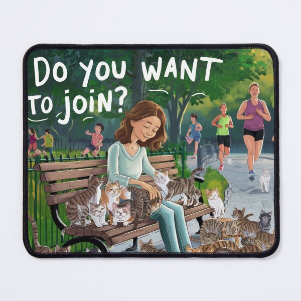 Item preview, Woman and cats - a break on a park bench designed and sold by lavka-xd.