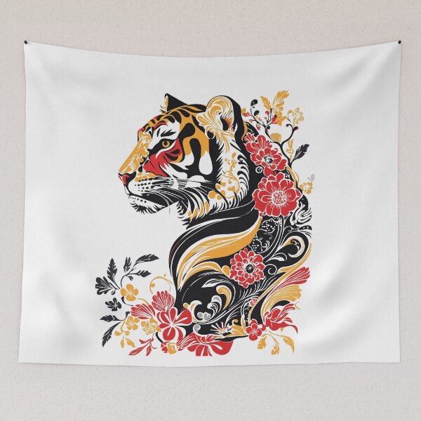 Item preview, Art Nouveau - Tiger and flowers designed and sold by ArtNouveau-Deco.