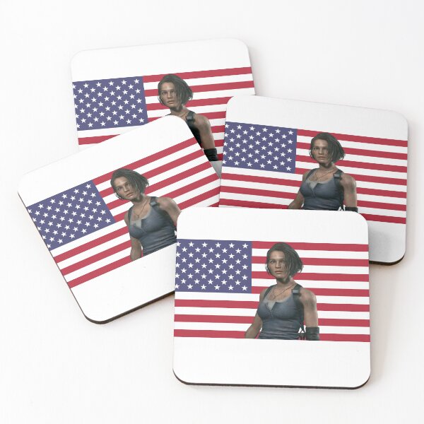 Item preview, Jill Valentine on American Flag | Jill Valentine | Jill Valentine for President | Resident Evil | Resident Evil 3 | Resident Evil Sticker designed and sold by matchaisu.