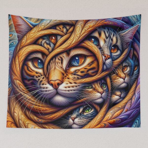 Item preview, Intertwined Cats designed and sold by purplesensation.