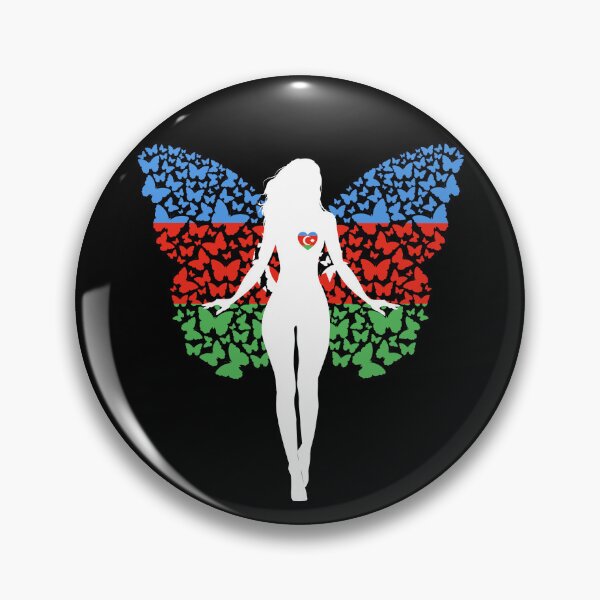 Item preview, Azerbaijan Girl Flag Roots Pride Butterfly designed and sold by ZNOVANNA.